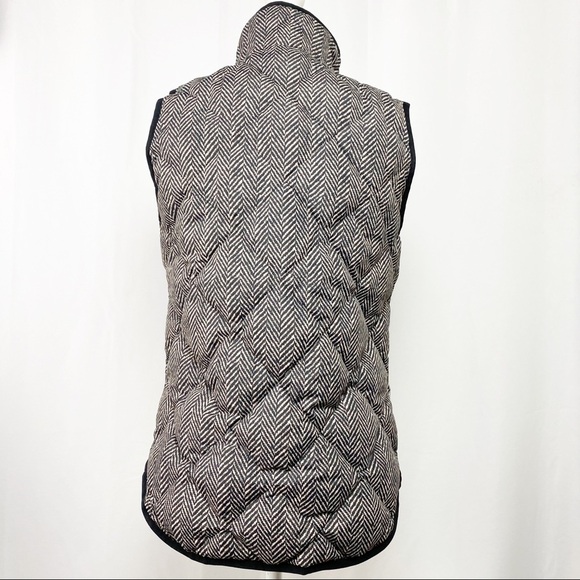 J. Crew Quilted Puffer Vest Chevron Double Zipper - Picture 4 of 9